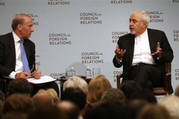 Zarif durante una conferencia en el Council of Foreign Relations en Nueva York