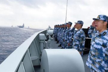 Militares chinos en el Mar de la China Meridional