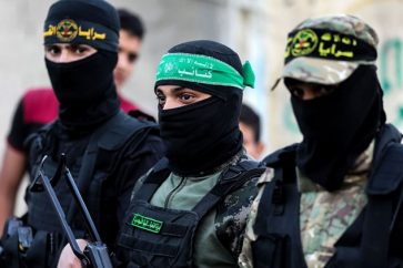 Combatientes de la resistencia palestina