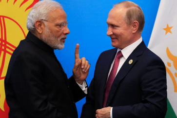 El primer ministro indio, Narendra Modi, y el presidente ruso, Vladimir Putin