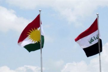 Bandera de Iraq y del Kurdistán iraquí