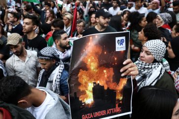 Manifestación a favor de Palestina en Bruselas