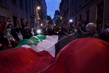 Estudiantes de París se manifiestan por Palestina