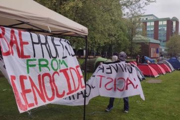 Campamento de solidaridad con Palestina en la Universidad de Manchester